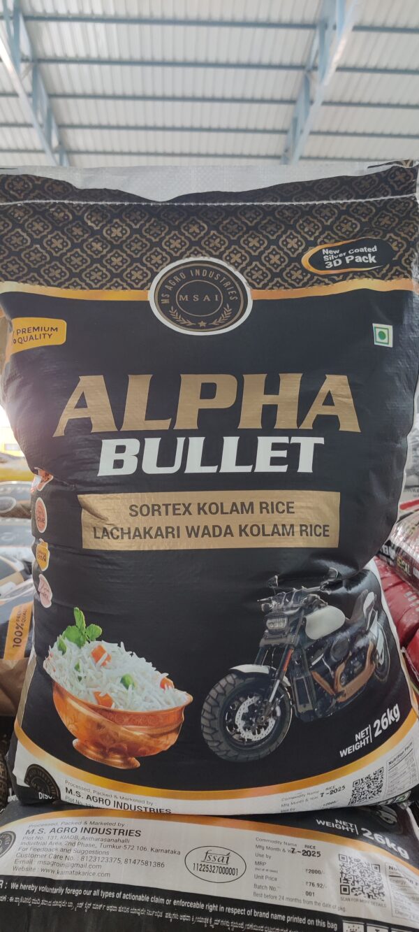 ALPHA BULLET RNR STEAM RICE 26KG
